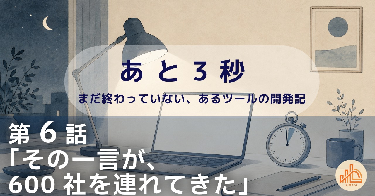 リストル：フォームリーチツール開発奮闘記　あ と 3 秒― まだ終わっていない、あるツールの開発記 ―第6話「その一言が、600社を連れてきた」「私はロボットではありません」の罠。初期の除外ルールを見直す